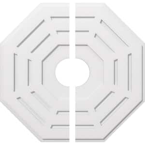 1 in. P X 13-1/2 in. C X 34 in. OD X 7 in. ID Westin Architectural Grade PVC Contemporary Ceiling Medallion, Two Piece