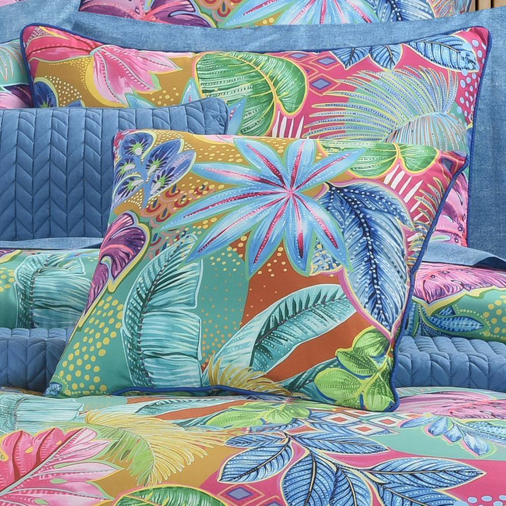 Hanalei 18" Square Multicolor Microfiber Throw Pillow