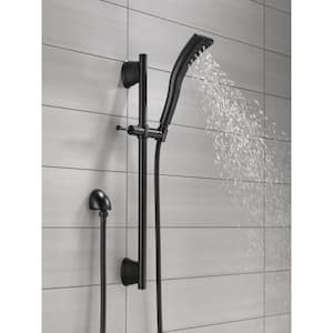 1-Spray Patterns 1.75 GPM 2.3 in. Wall Mount Handheld Shower Head with Slide Bar and H2Okinetic in Matte Black