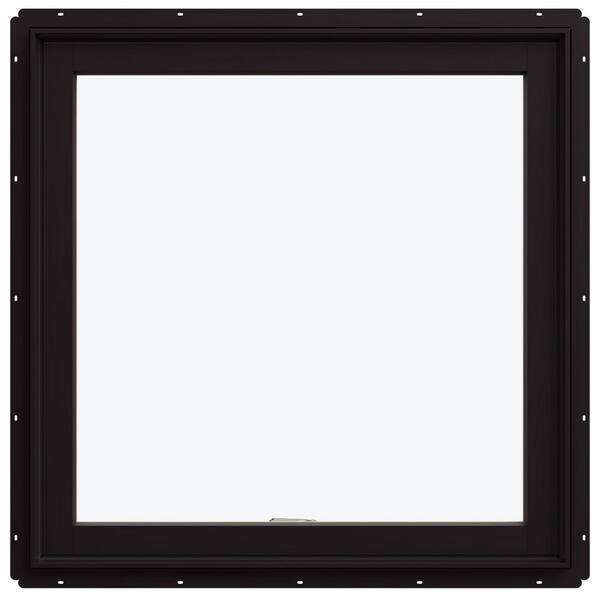 JELD-WEN 30 in. x 30 in. W-5500 Awning Wood Clad Window with Black Exterior/Unfinished Interior