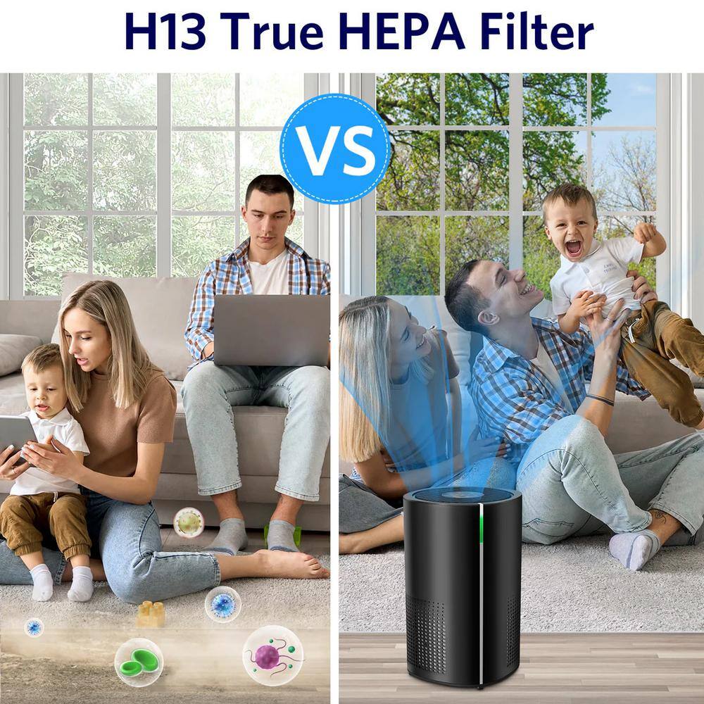 Black Console HEPA Air Purifier with Touch Control