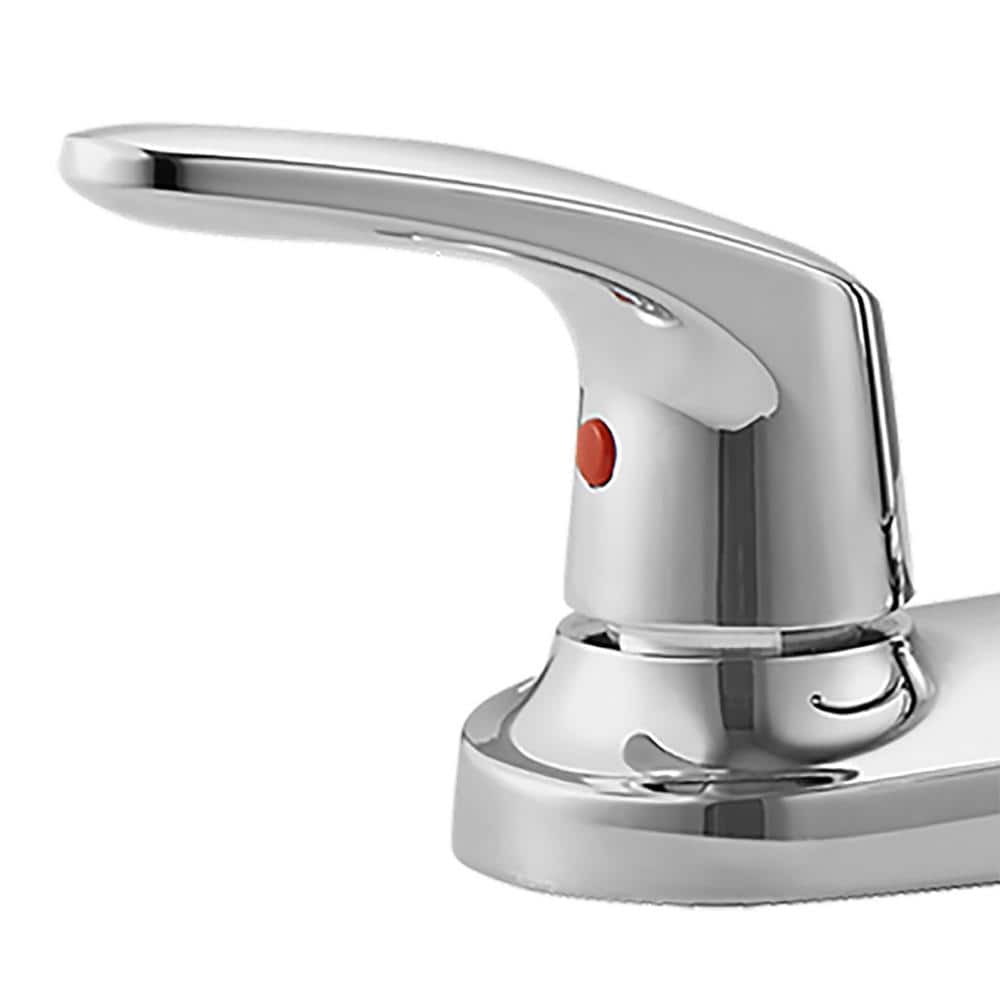 Polished Chrome Two-Handle Kitchen Faucet with Pull-out Spray