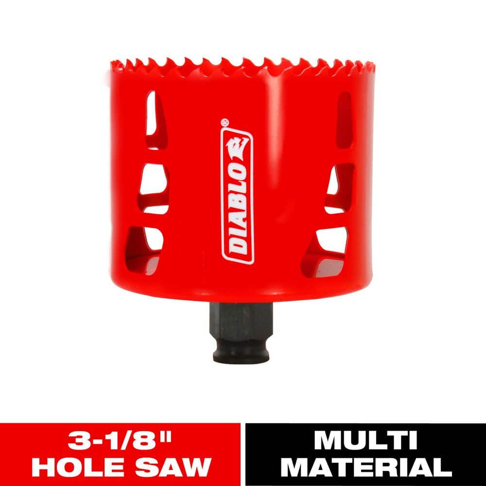 DIABLO 3-1/8 in. Carbide Hole Saw with 2-3/8 in. Cutting Depth