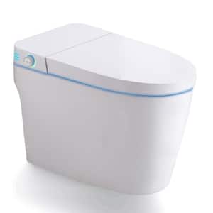 Smart Toilet Bidet in White Tankless 1-Piece Toilet with Auto Open, Auto Close, Auto Flush, Heated Seat and Remote