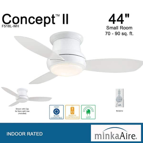Minka Fans MINKA-AIRE Concept II 44in. Indoor White Ceiling Fan with Integrated ...