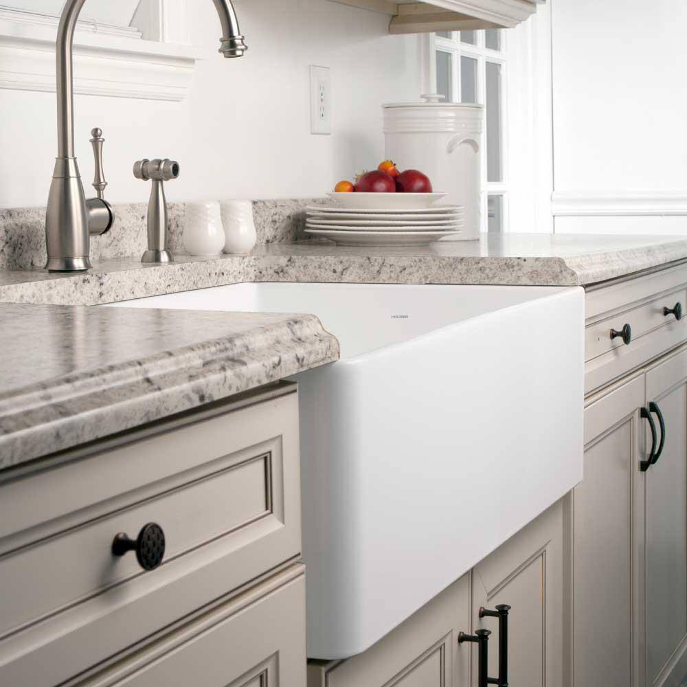 Elegant Farmhouse 30" White Fireclay Undermount Single Bowl Kitchen Sink