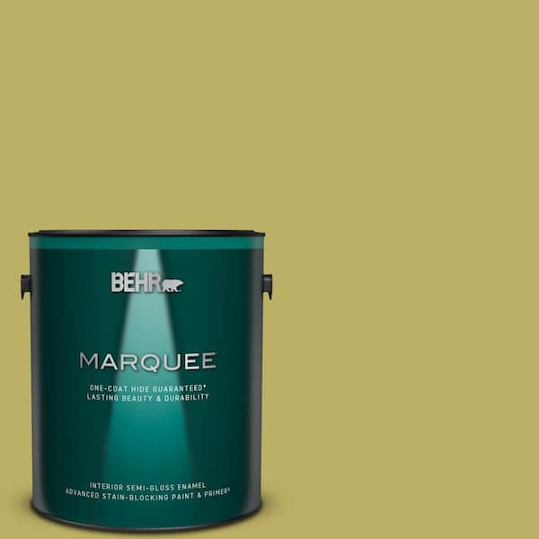 BEHR MARQUEE 1 gal. #MQ4-42 Pistachio One-Coat Hide Semi-Gloss Enamel Interior Paint & Primer