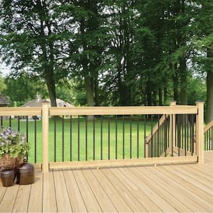 8 ft. x 36 in. Premium Pressure-Treated KDAT Southern Yellow Pine Dowelled Handrail Kit