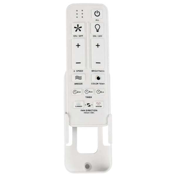 Hampton Bay - Zandra 52 in. White Changing Integrated LED Indoor Brushed Nickel Ceiling Fan w/Light Kit and Remote Powered by Hubspace