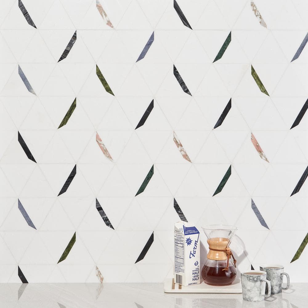 Santana Gray Polished Marble Mosaic Bathroom Tile
