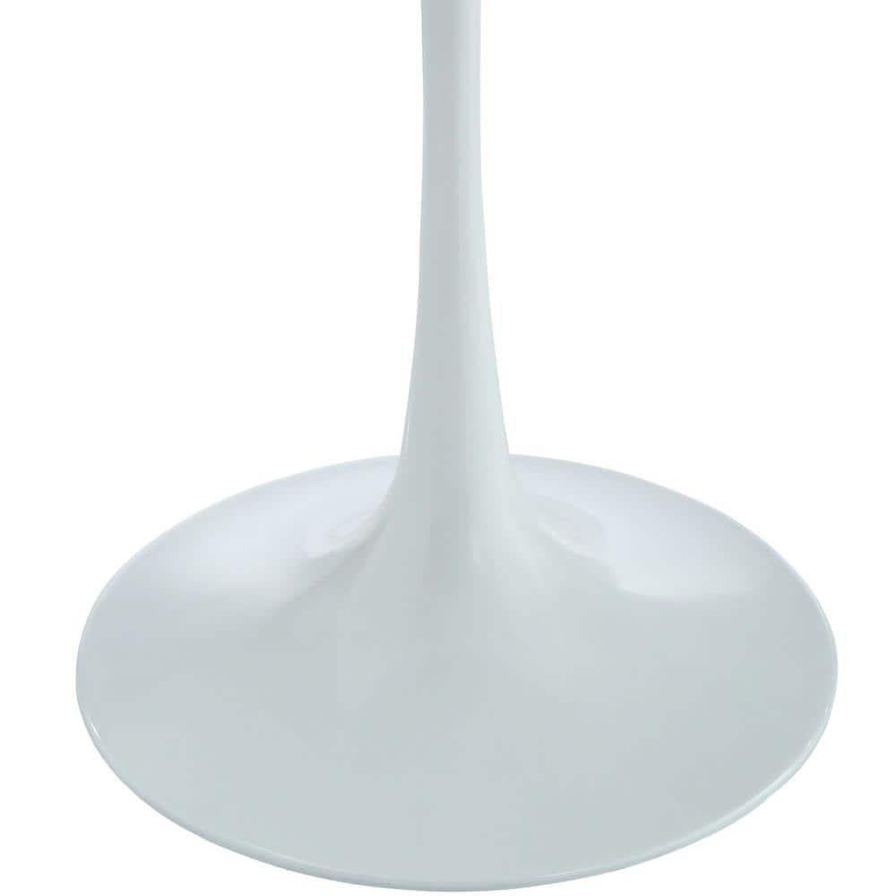 Modern 20" Round White Marble Side Table with Aluminum Base