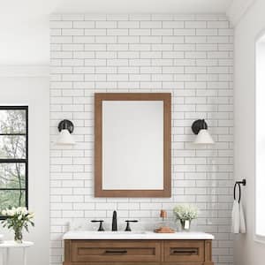 Caville 24 in. W x 32 in. H Rectangular Framed Wall Mount Bathroom Vanity Mirror in Almond Latte
