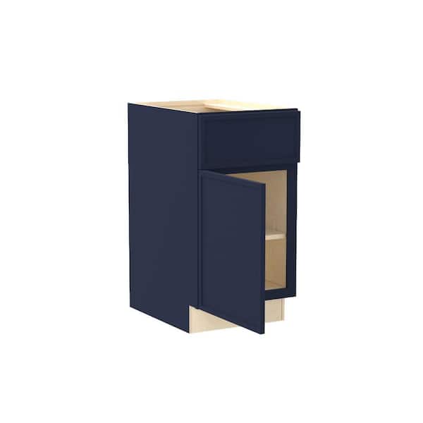 Franklin 18 in. W x 21 in. D x 34.5 in. H Assembled Plywood Base Bath Cabinet in Vessel Blue with Soft Close LH