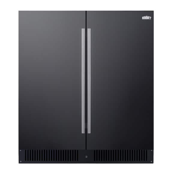 30 in. 5.1 cu. ft. Built-In Side by Side Refrigerator in Black With Freezer