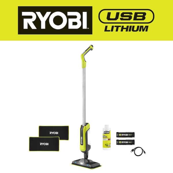 USB Lithium Cordless Agitating Spray Mop Kit w/ 2Ah Battery, Charging Cable, Accessories, and Extra 2Ah Battery