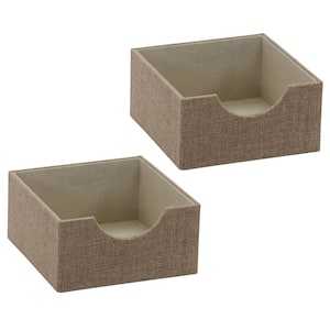6 in. x 3 in. Latte Stackable Fabric Covered Drawers (2-Piece)
