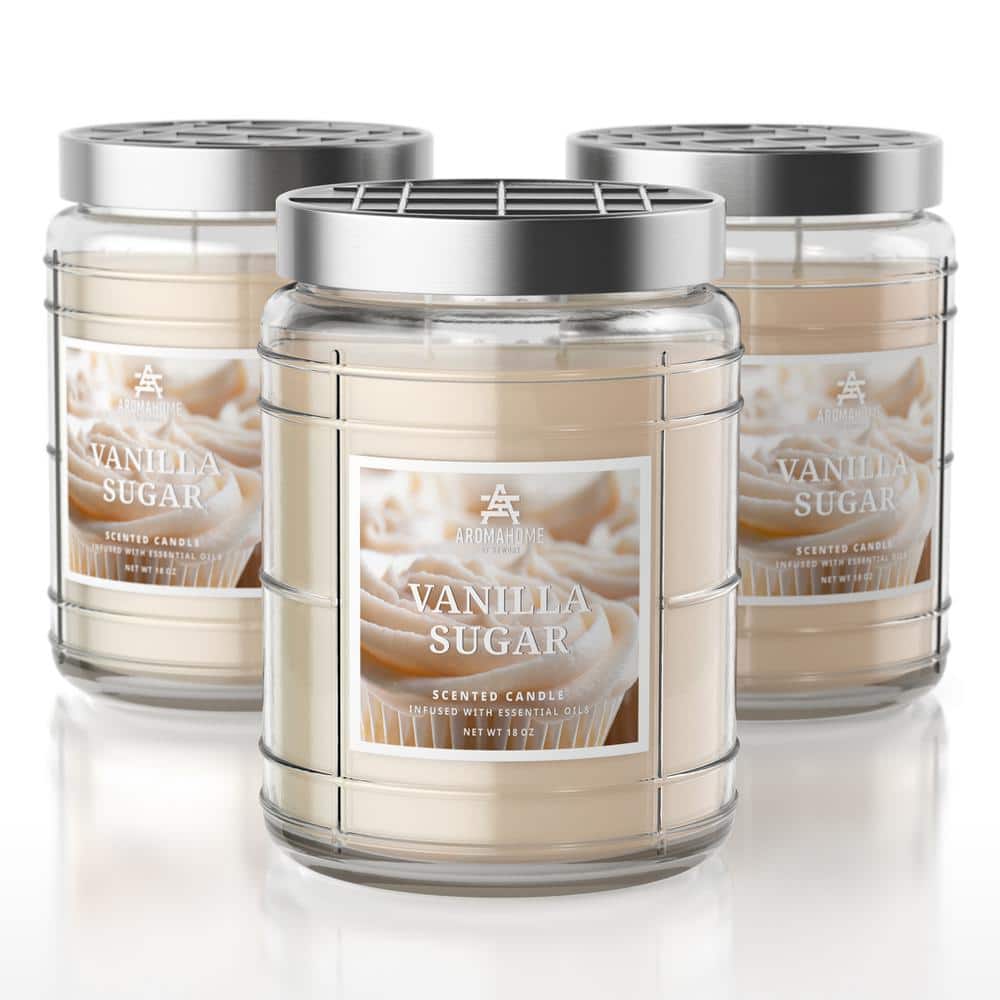 18 oz. Vanilla Sugar Scented Candle Jar (3-Pack)