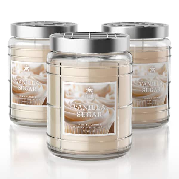 AROMAHOME BY SLATKIN & CO 18 oz. Vanilla Sugar Scented Candle Jar (3-Pack)