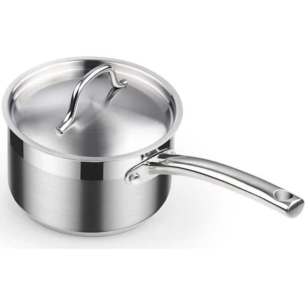 Cooks Standard 2 Qt. Professional 18/10 Stainless Steel Saucepan with Lid, Compatible with All Stovetops