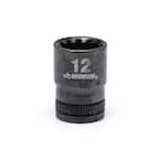 Husky 3/8 in. Drive 12 mm Knurl Grip Universal Socket H1003D12MM