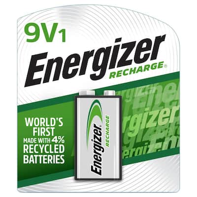 Energizer Recharge Universal 9 Volt Battery (1 Pack), Rechargeable 9V Battery