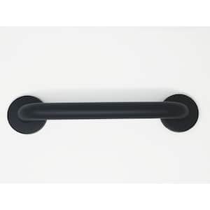 Straight 18 in. x 1.25 in. in. Concealed Flange Grab Bar in Matte Black