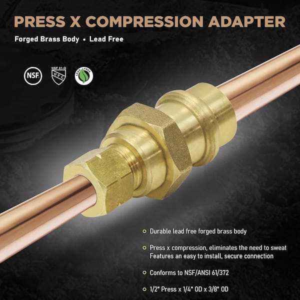 1/4 in. OD Compression x 1/2 in. MIP Brass Adapter Fitting