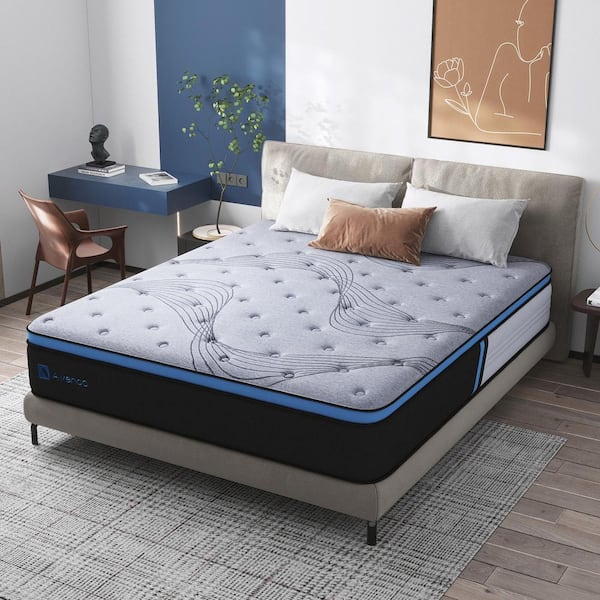 Avenco 12 in. Medium Hybrid Gel Foam Mattress，Pillow Top King Mattress