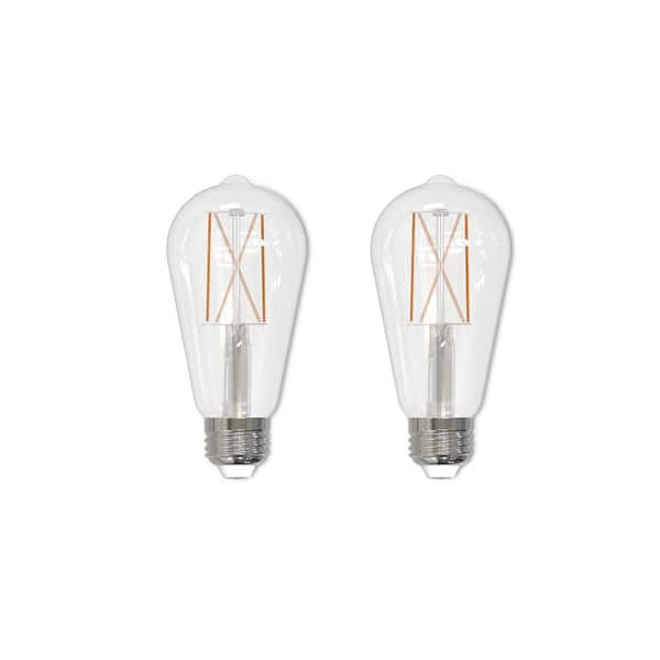 60W Equivalent Warm White Light ST18 Dimmable LED Filament Light Bulb (2-Pack)