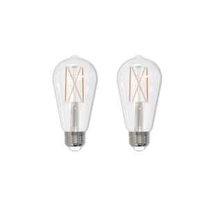 60W Equivalent Warm White Light ST18 Dimmable LED Filament Light Bulb (2-Pack)