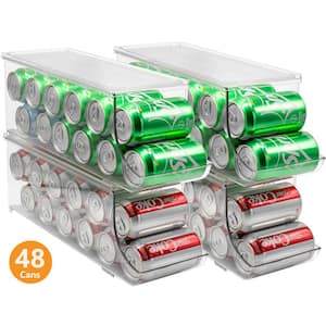 4-Pack Clear Plastic Stackable Dispenser Holds 12-Cans Can Holder