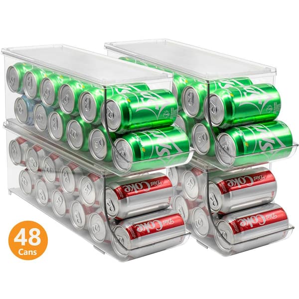 Sorbus 4-Pack Clear Plastic Stackable Dispenser Holds 12-Cans Can Holder