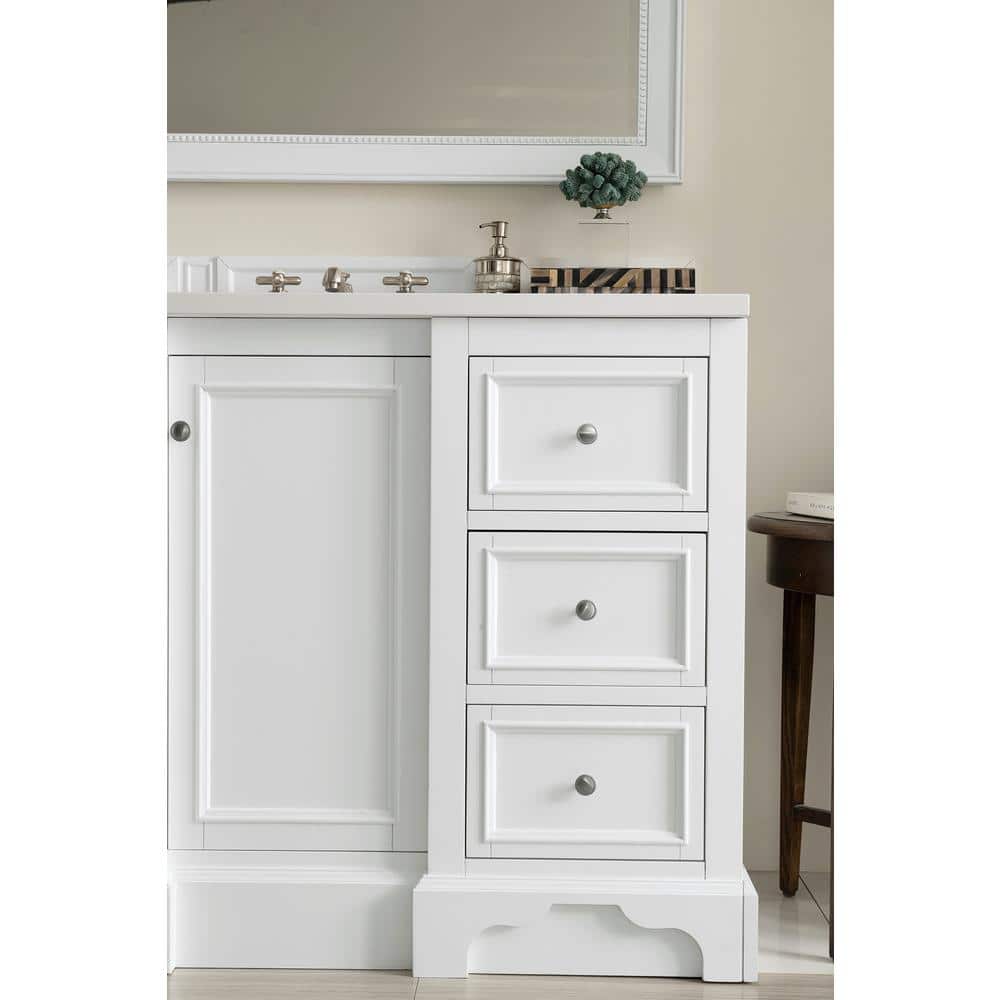 Bright White 48" Poplar and MDF Single Vanity Base