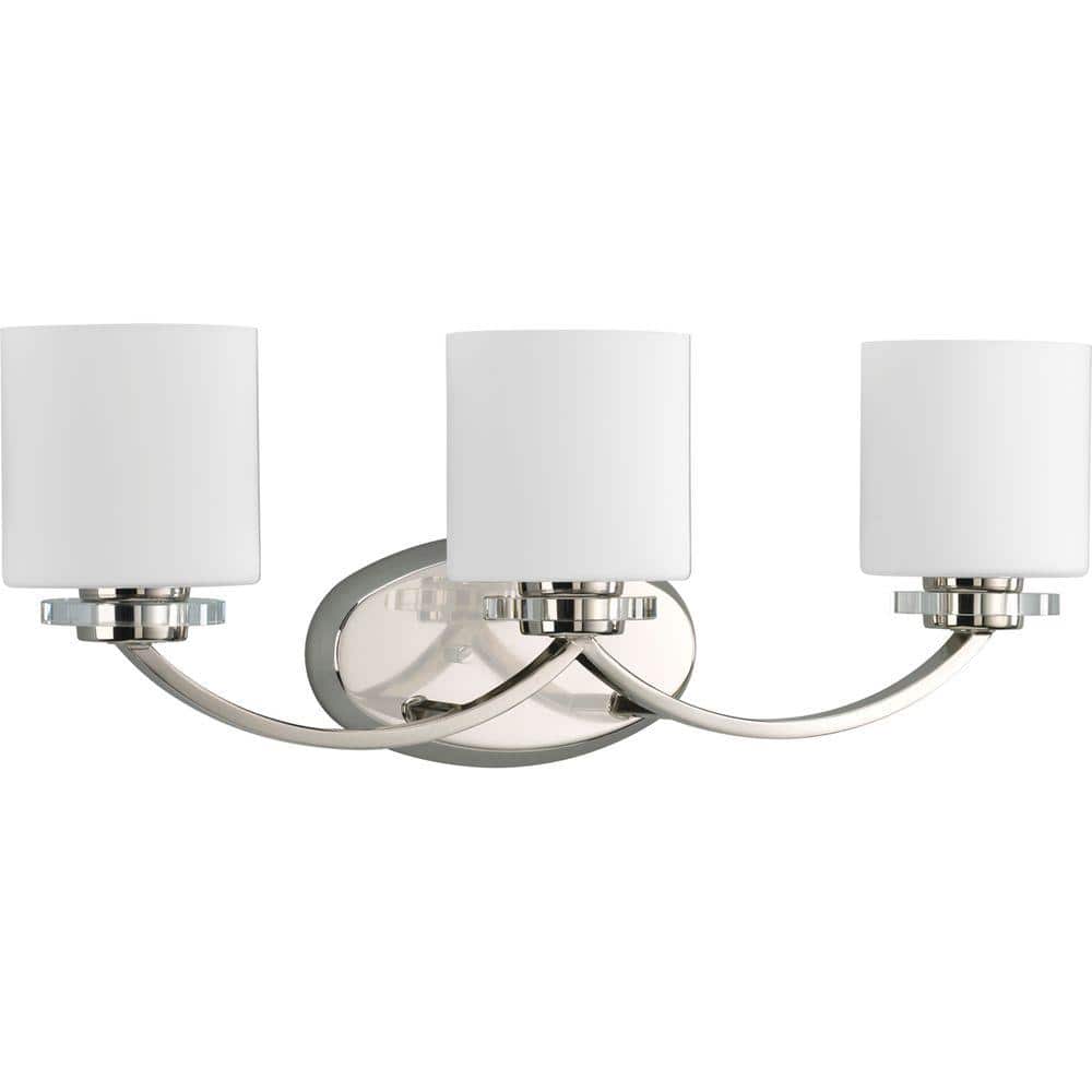 Progress Lighting Nisse Collection 3Light Polished Nickel Opal Etched