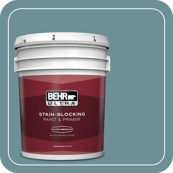 BEHR ULTRA 5 gal. #510F-5 Bayside Extra Durable Flat Interior Paint & Primer
