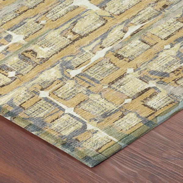 Chantille Machine Washable Indoor/Outdoor Abstract ACN2762 Wheat 10 ft. x 14 ft. Area Rug