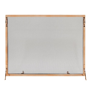 38 in. L Copper 1-Panel Montreal Modern Flat Fireplace Screen
