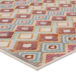 Manor 5 ft. x 8 ft. Trellis Multicolor/Blue Indoor/Outdoor Area Rug