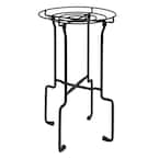 23.5 in. Tall Indoor/Outdoor Round Black Powder Coated Finish Wrought Iron Catalina Plant Stand