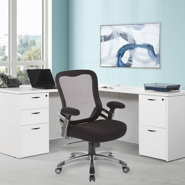 Office Star Products WorkSmart Black Traditional Adjustable Height Swivel  Upholstered Task Chair in the Office Chairs department at