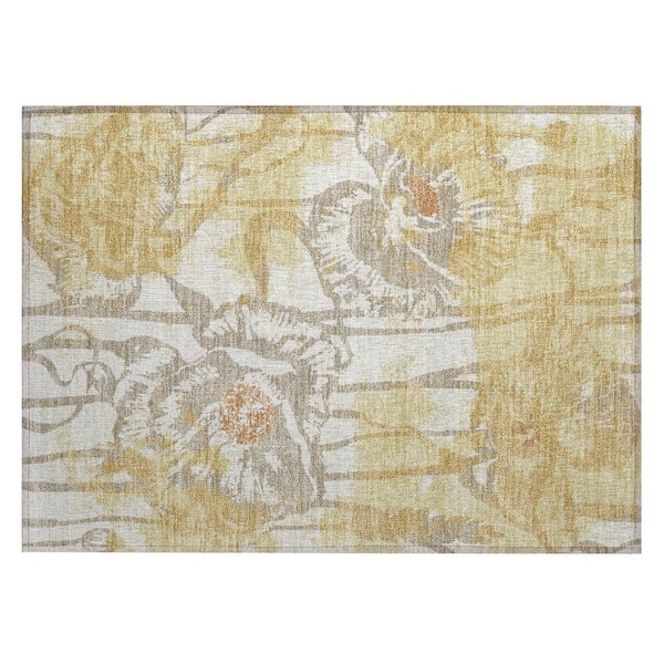 Chantille Machine Washable Indoor/Outdoor Abstract ACN2894 Wheat 2 ft. x 3 ft. Accent Rug