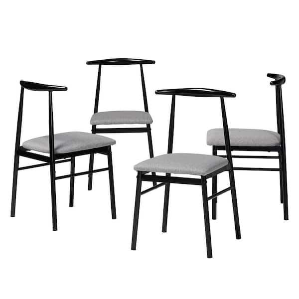 Baxton Studio Arnold Grey and Black Dining Chair (Set of 4)