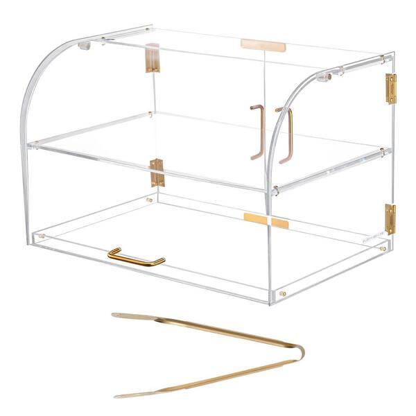 2-Tier Bakery Display Case, Commercial Countertop Acrylic Pastry Cabinet with Rear Door, 22 x 14 x 14 in., 2025 update