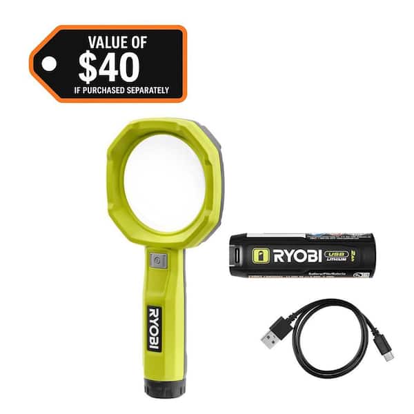USB Lithium Cordless 200 Lumens Magnifying Light Kit with 2.0 Ah Battery and USB Charging Cable