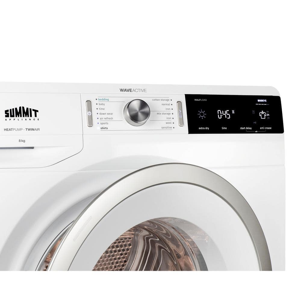 Summit Appliance SLD242W Summit Appliance 3.88 Cubic Feet Ventless Electric Stackable Dryer