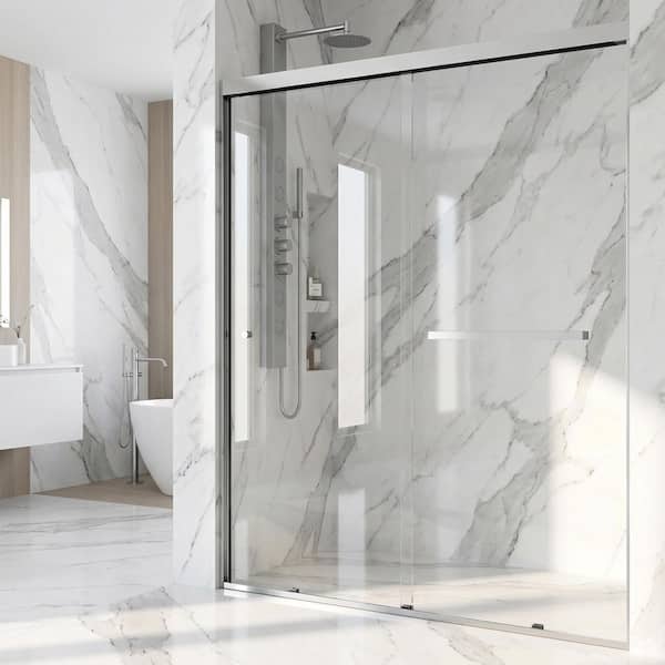 VIGO Satro 56 to 60 in. W x 74 in. H Double-Sliding Framed Shower