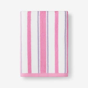 Company Kids Stripe Yarn-Dyed Pink Striped Cotton Single Bath Towel