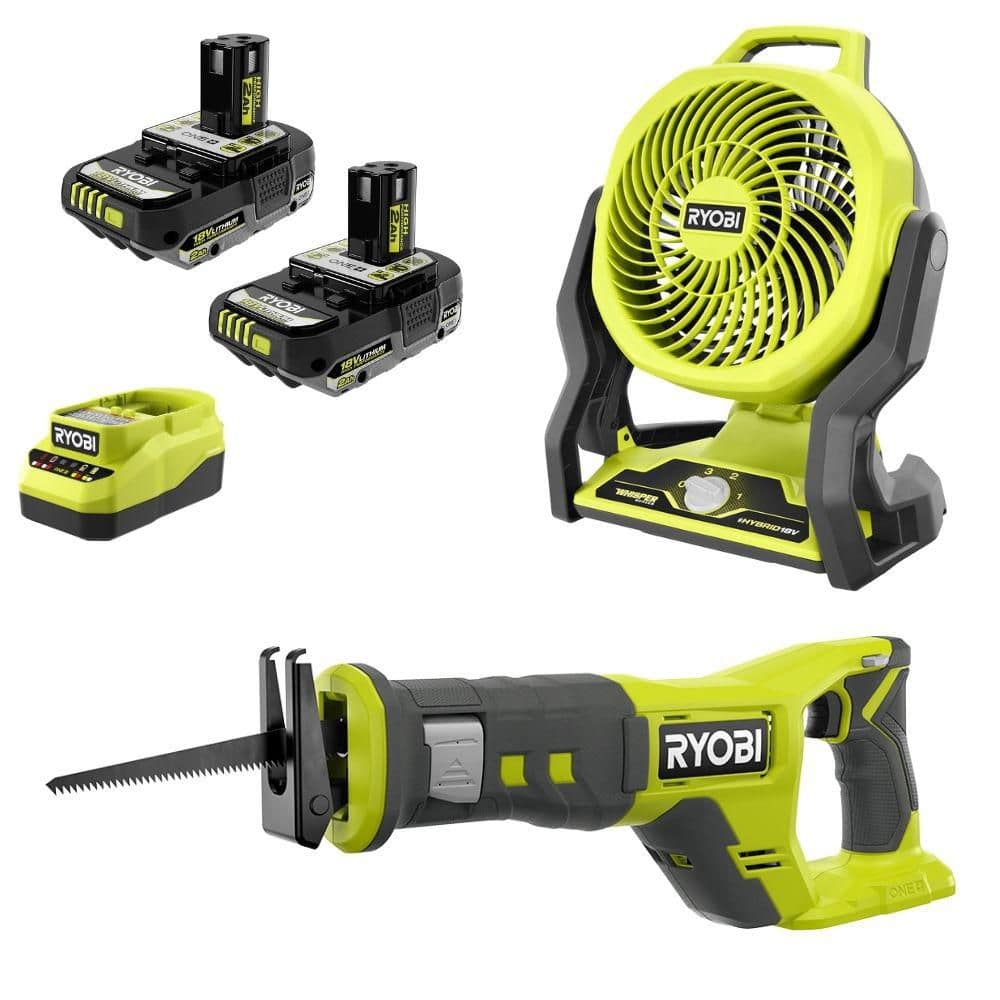 ONE+ 18V Cordless Hybrid 7.5 in. Fan Kit with (2) 2Ah Batteries, Charger, & FREE ONE+ 18V Cordless Reciprocating Saw price history on PriceWatchPro