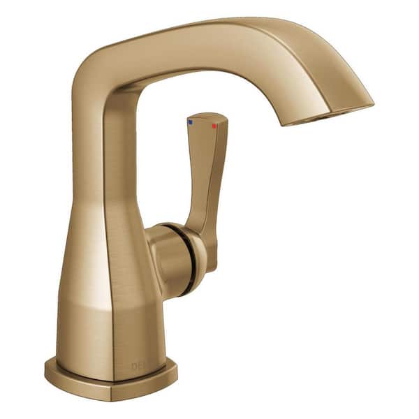 Delta Stryke Gold Single Handle Single Hole Bathroom Faucet in Lumicoat Champagne Bronze