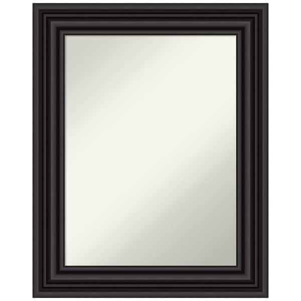 Amanti Art Colonial Black 24 in. H x 30 in. W Framed Non-Beveled Wall Mirror in Black